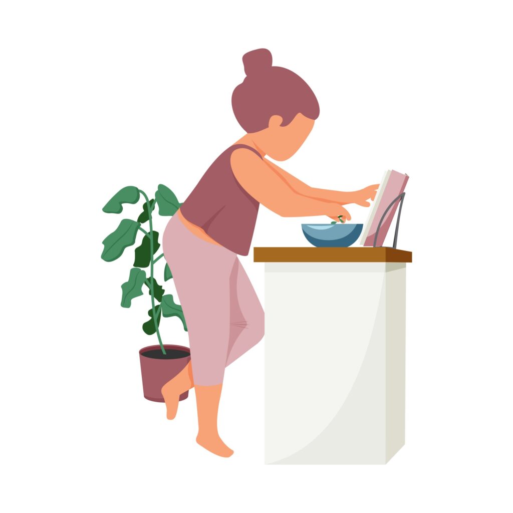 Watercolor illustration of a mother absorbed in household tasks, symbolizing signs you've lost yourself in motherhood.